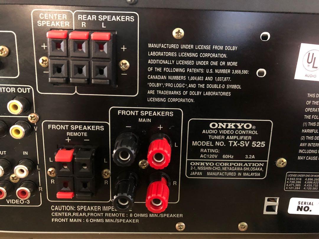 Onkyo TXSV525 5.1 Home Theater Surround Receiver w/ original remote