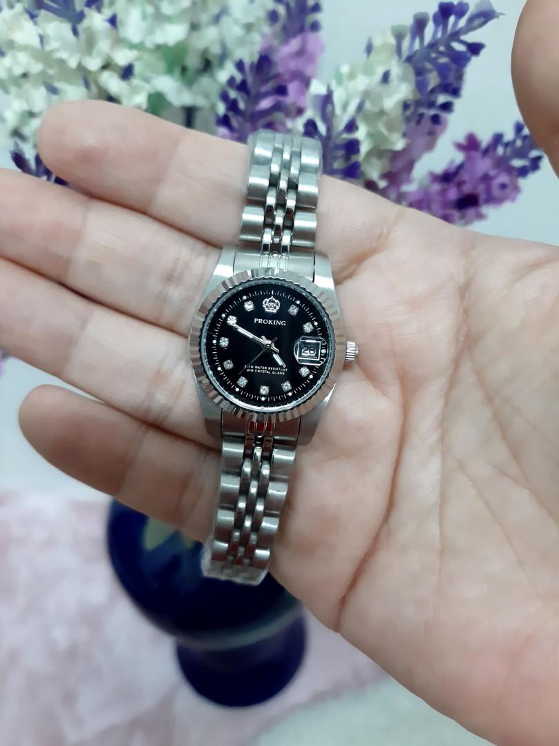 PROKING All Silver Water Resist Couple Watch set 38 per set