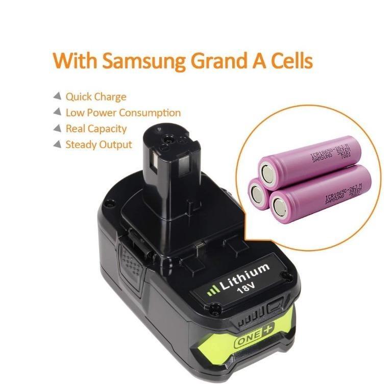 Ryobi P102 Genuine OEM 18V One+ Lithium Ion Compact Battery for Ryobi  Cordless Power Tools - Cordless Tool Battery Packs 