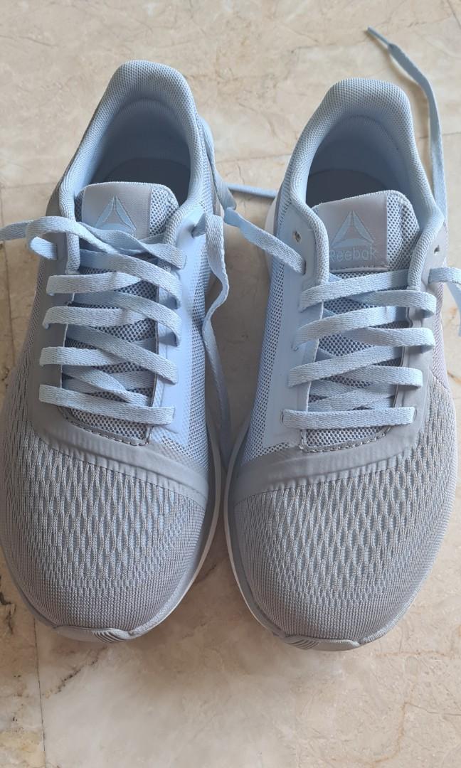 Reebok grey and best sale blue shoes