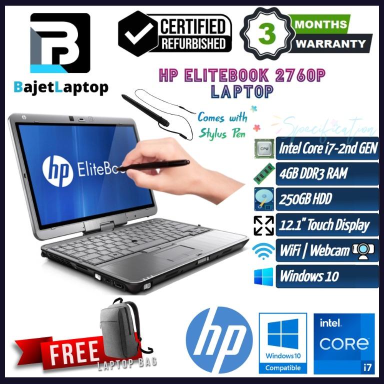 Refurbished Bajet Laptop HP Elitebook 2760p i7 2nd Gen 4GB Ram 250GB HDD Win 10 3 Months Warranty