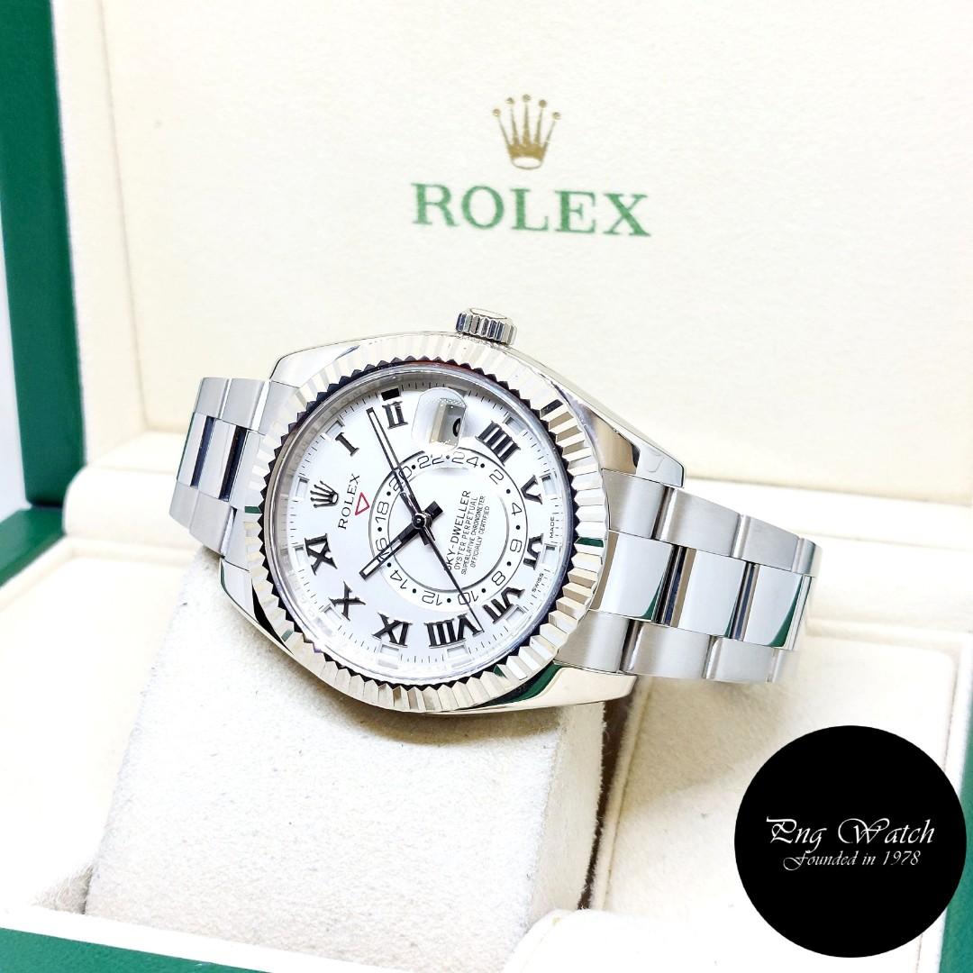 rolex sky dweller 18k white gold