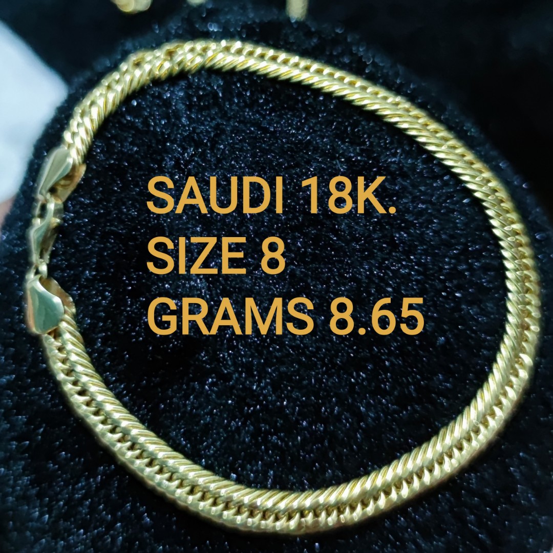 Saudi 18k Gold Bracelet, Luxury, Accessories on Carousell