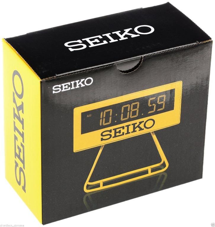 Seiko Yellow Digital LCD Clock with Alarm QHL062Y, Furniture & Home
