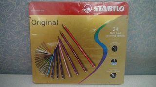STABILO 24 Thin Lead Coloring Pencils Made in Czech Republic