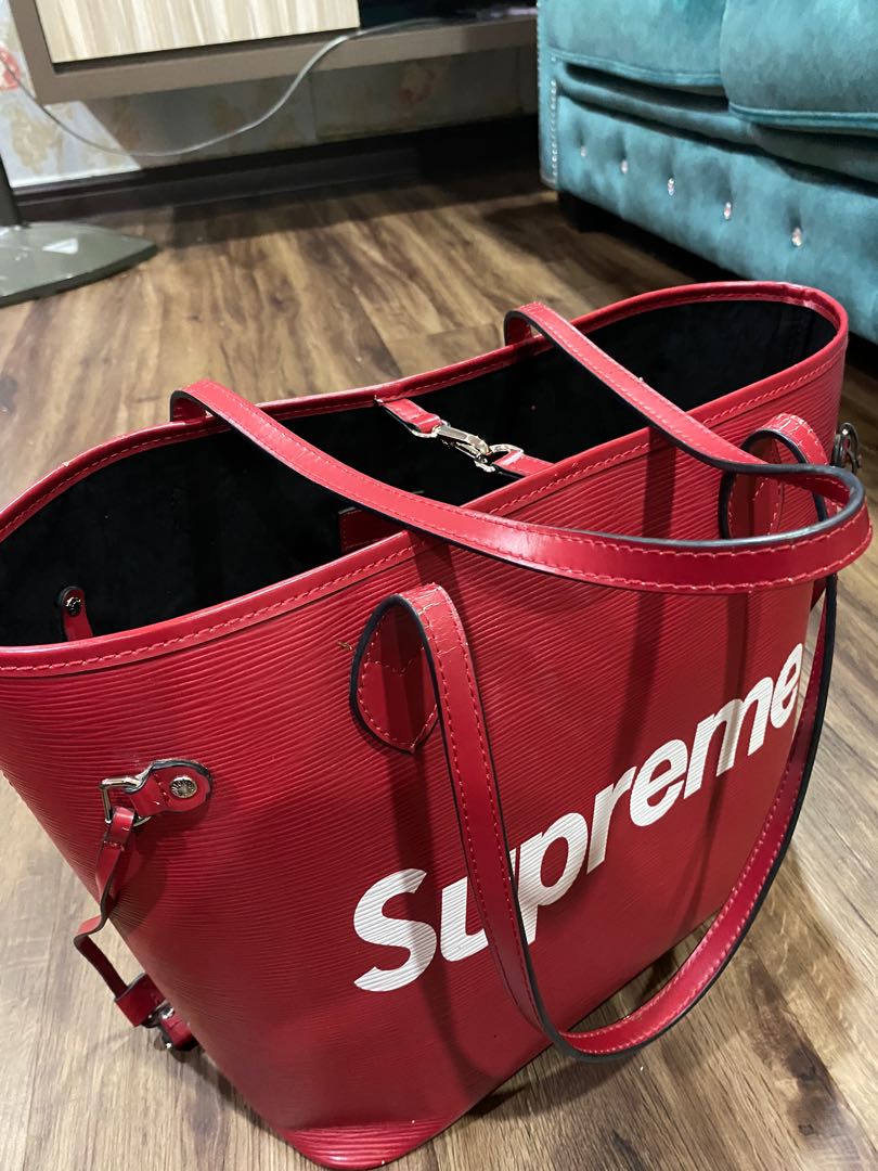 Supreme LV bag, Women's Fashion, Bags & Wallets, Beach Bags on Carousell