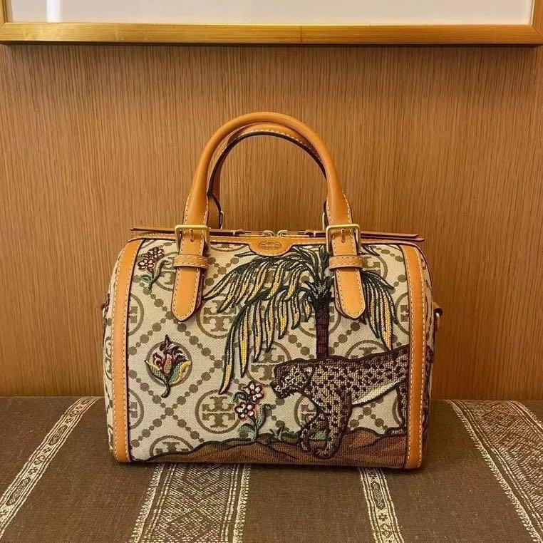TB T Monogram Jacquard Embroidered Barrel Bag, Women's Fashion, Bags &  Wallets, Shoulder Bags on Carousell