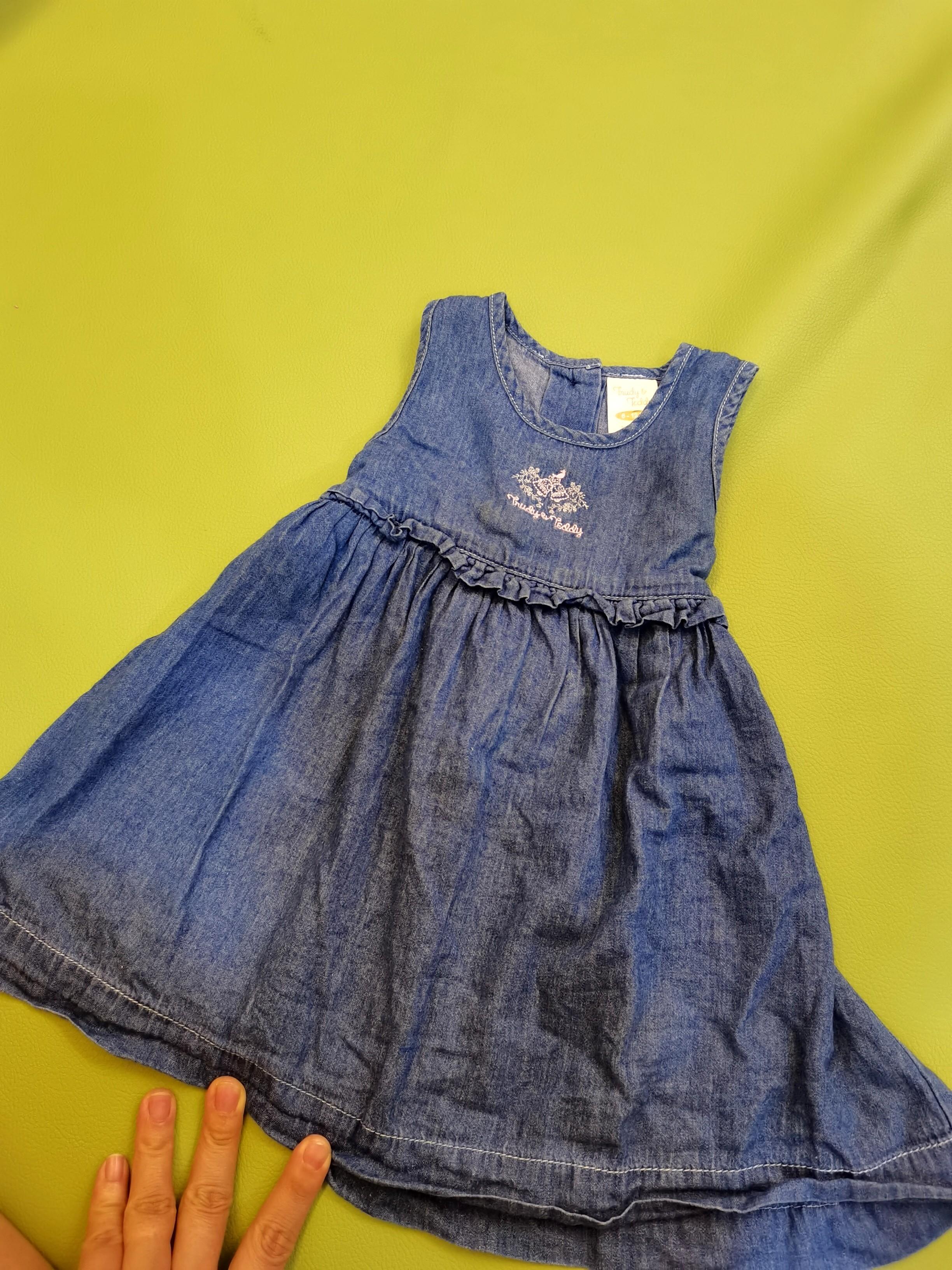 Toddler Girls Distressed Sequin Denim Shirt Dress - Medium Wash