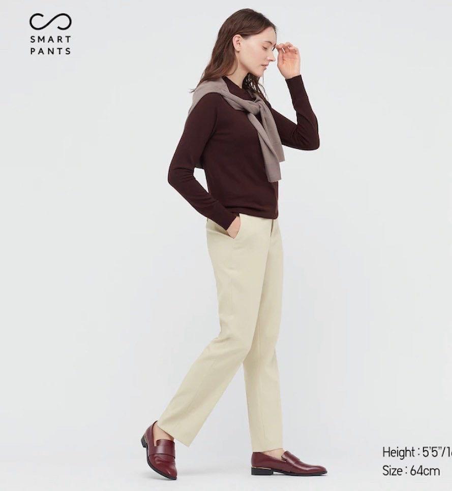 Uniqlo Smart Ankle Pants - Light Brown, Women's Fashion, Bottoms