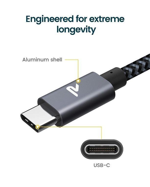 Baseus PD 100W USB C Cable, 5A Type C to C Fast Charging Cable, 3.3ft LED  Display Cable Nylon Braided USB C 480Mbps Data Cable Compatible with  Samsung