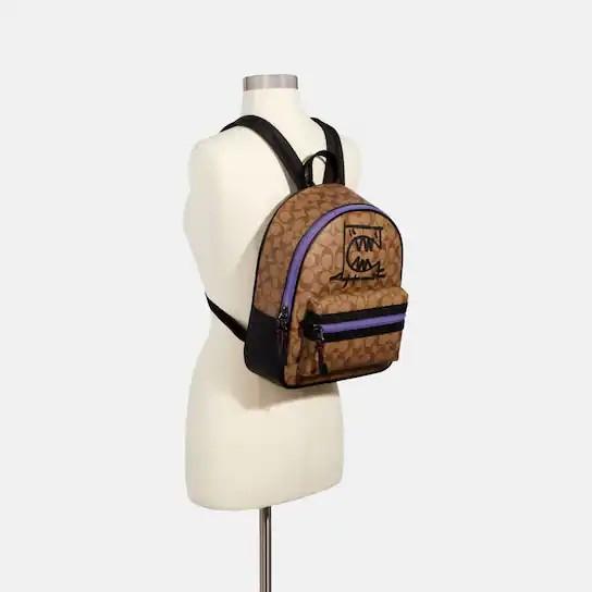 Vale Medium Charlie Backpack In Signature Canvas With Rexy By Guang Yu