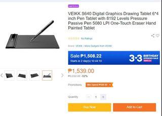 VEIKK S640 Digital Graphics Drawing Tablet