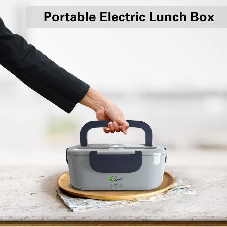 VOVOIR Electric Heating Lunch Box 110V/12V 2 in 1 Portable Food Warmer  Lunch Heater for Car Home Office with Removable Stainless