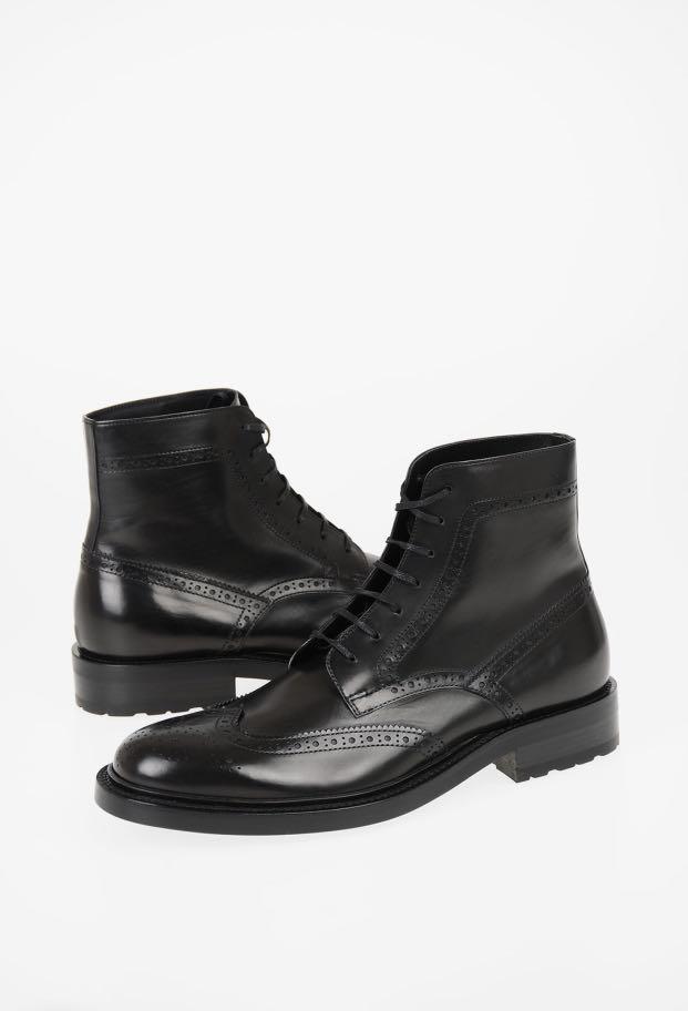 YSL Leather Combat Boots Men s Fashion Footwear Boots on Carousell