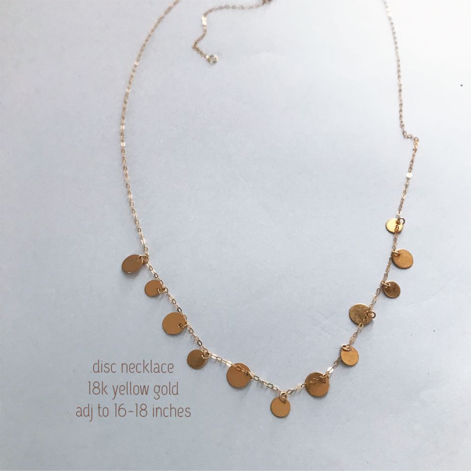 18k gold hotsell disc necklace