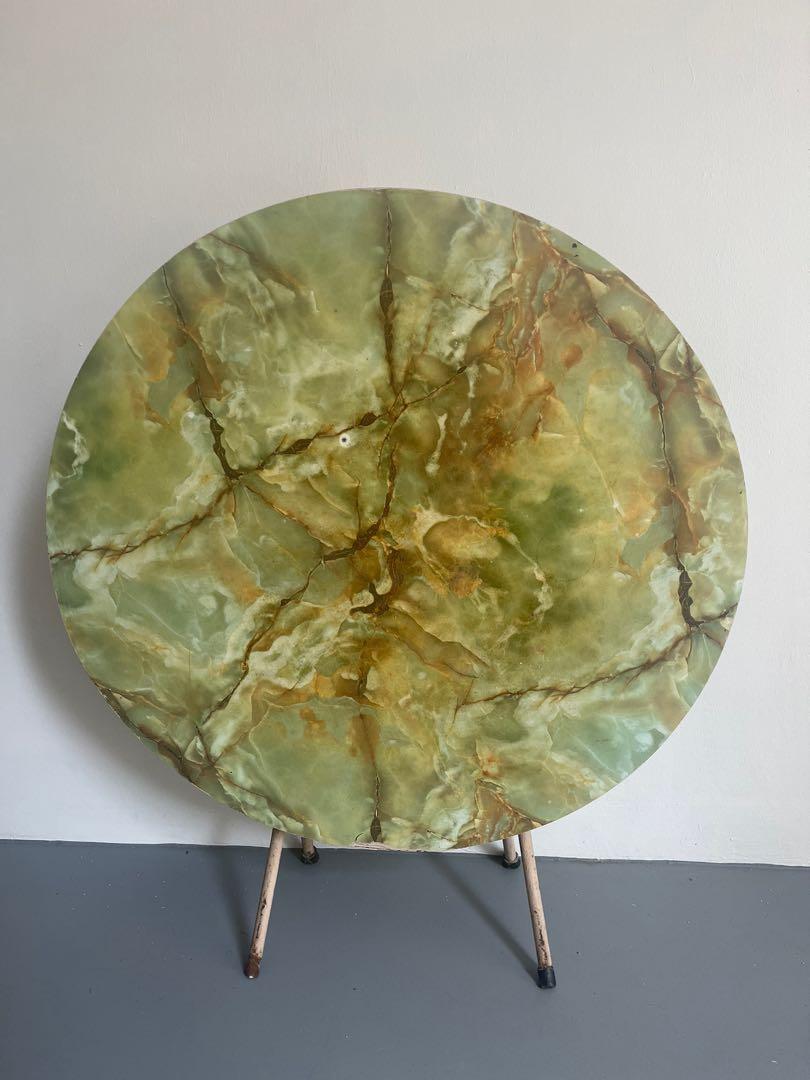 70s-80s vintage Formica green table, Furniture & Home Living, Furniture ...