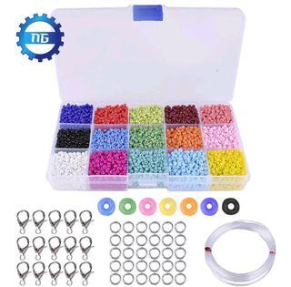 9000 Pcs Colorful Beads 3mm Glass Beads for Jewelry Making Bracelets Kit WITH FREEBIE