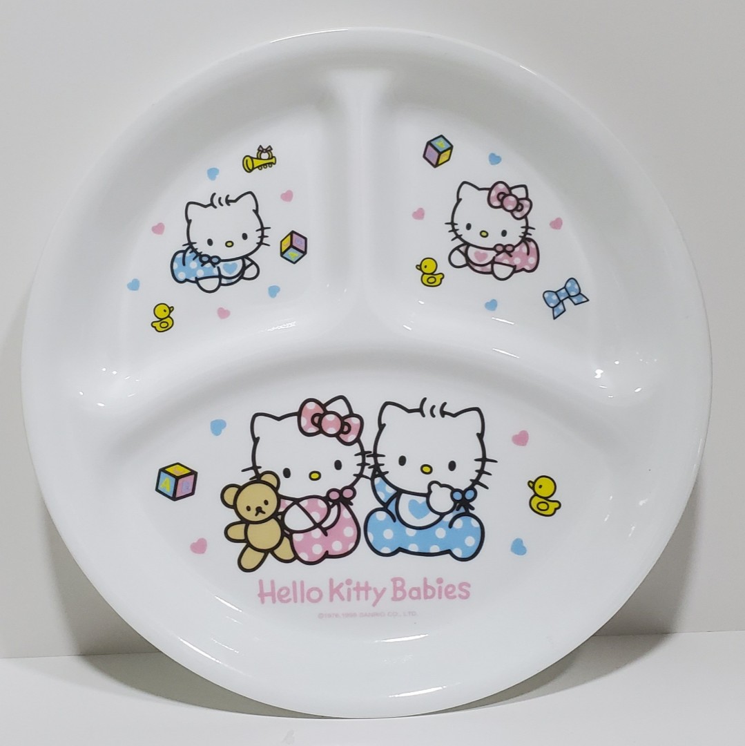 Hello Kitty Babies 1998 康寧 Corning 餐具 Corelle 美國製 三格餐盤 分隔盆 可入微波爐 懷舊 絶版