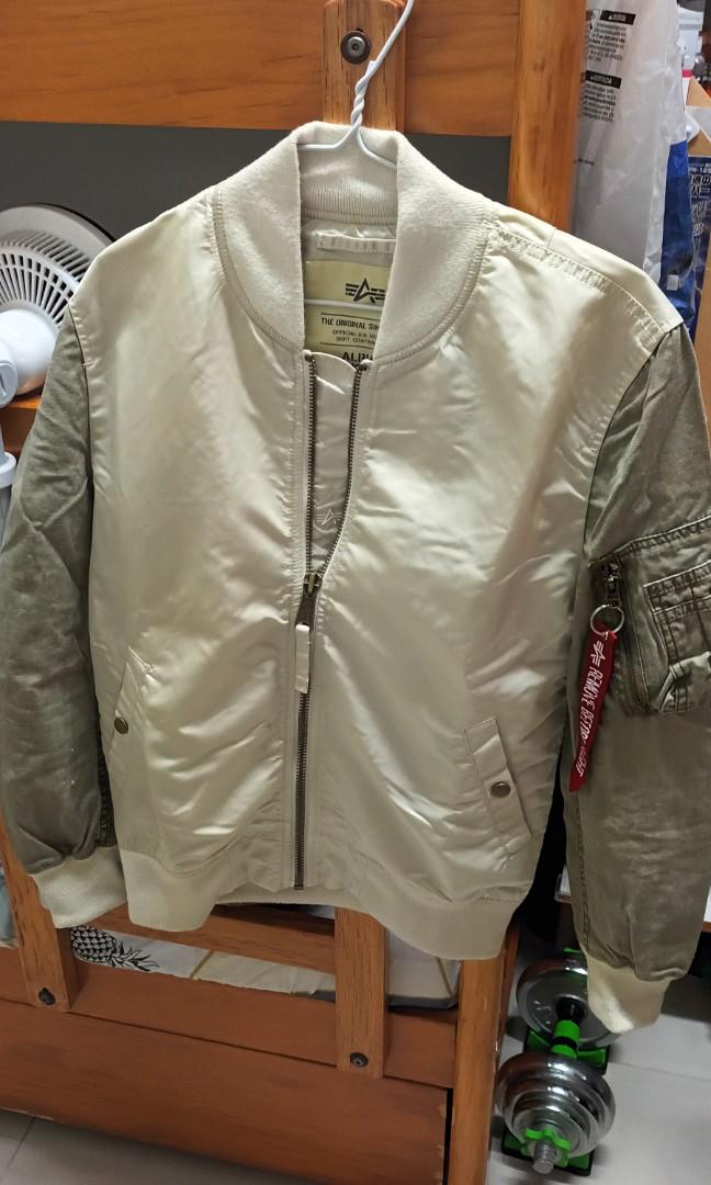 Alpha Industries MA-1 Blend Bomber jacket MA 1 Off white Vintage