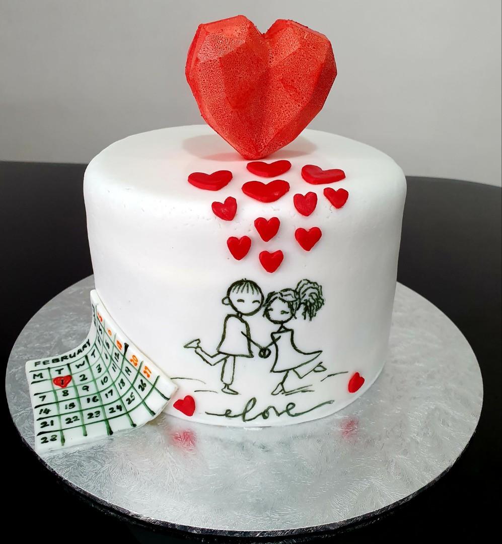 Anniversary Birthday Cake | lovely anniversary cake for couple