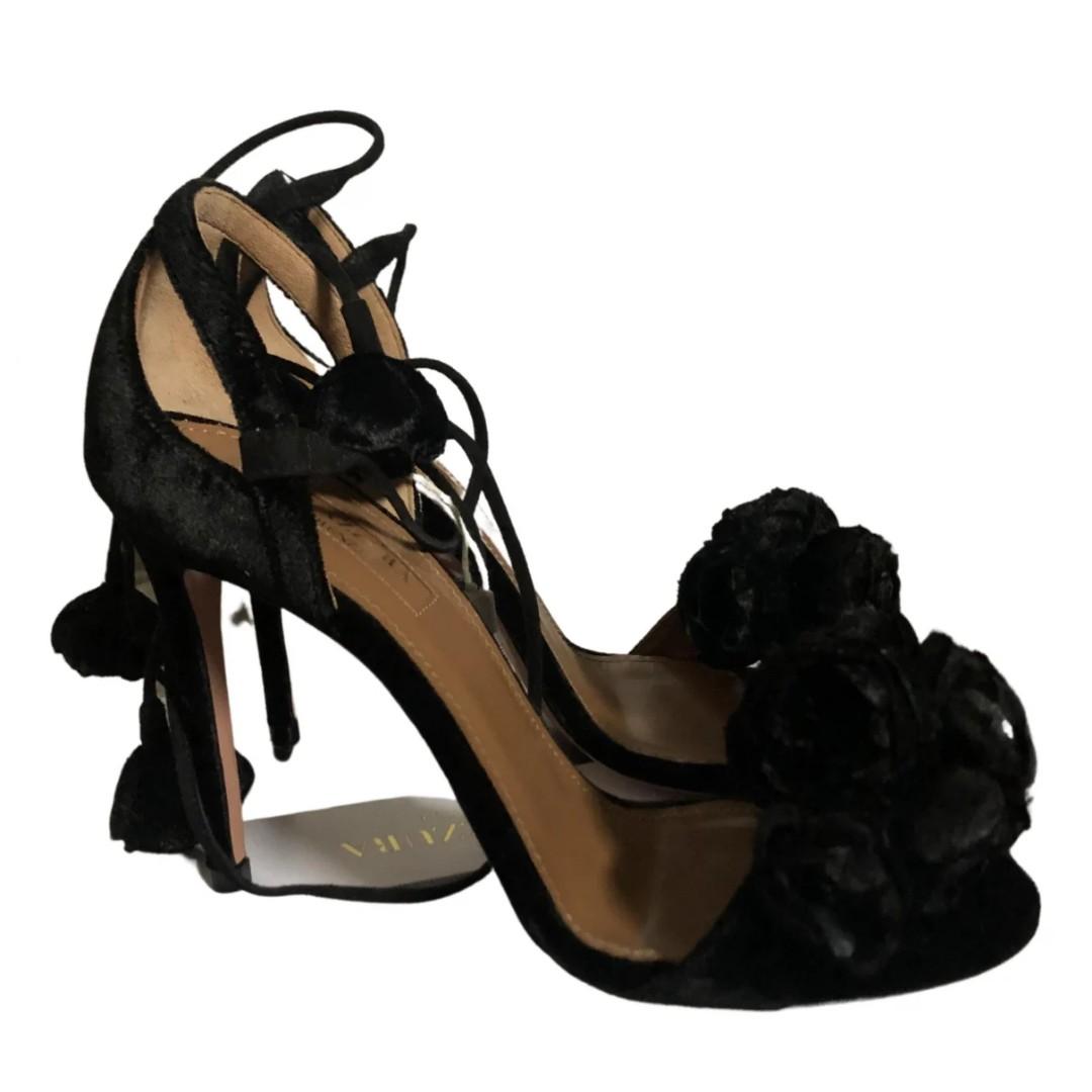 AQUAZZURA Velvet Wild Flower Sandal