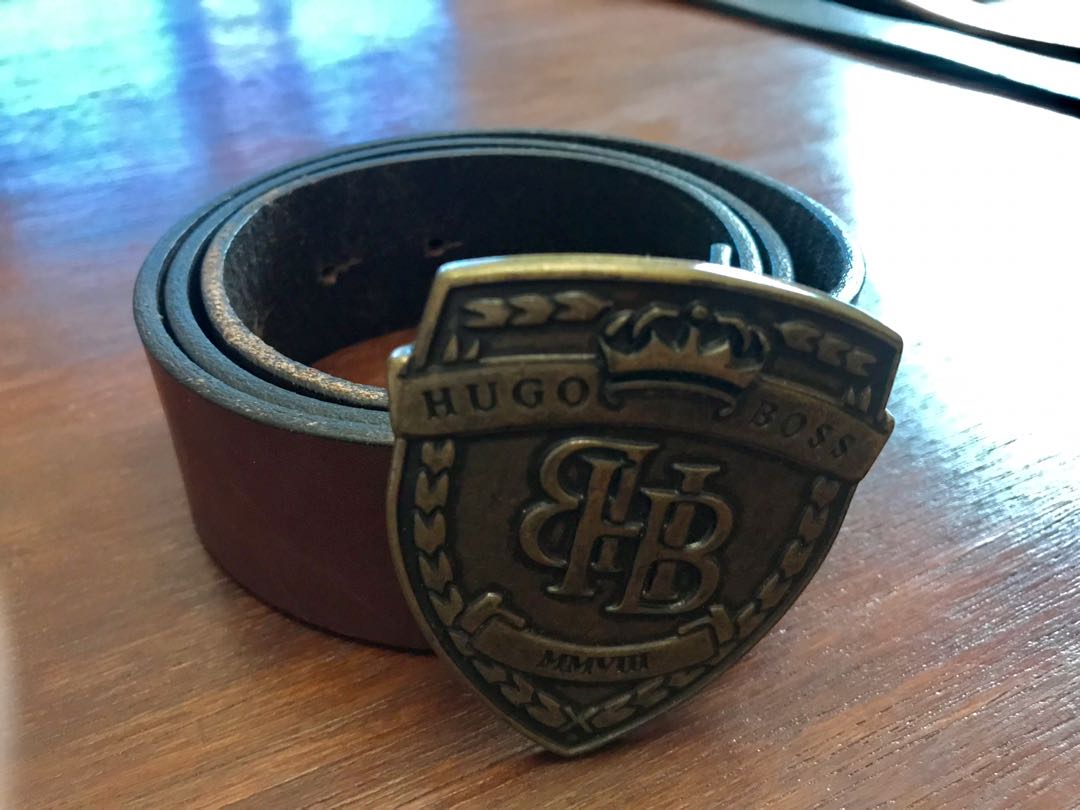 hugo boss belt gold buckle