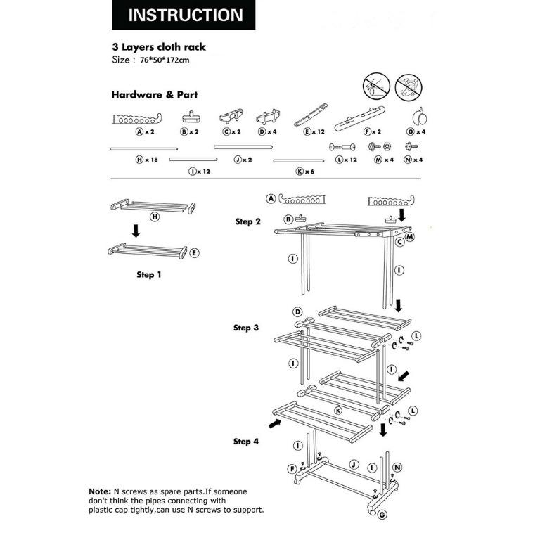 Brand New 3 Layers of Clothes Hanger Rack Laundry Drying Rack ...