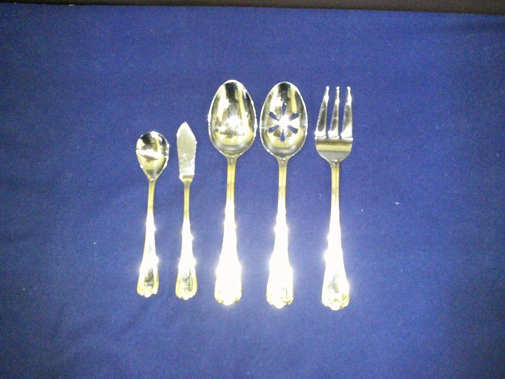 Cambridge Flatware Sets stainless with gold handle, Furniture & Home