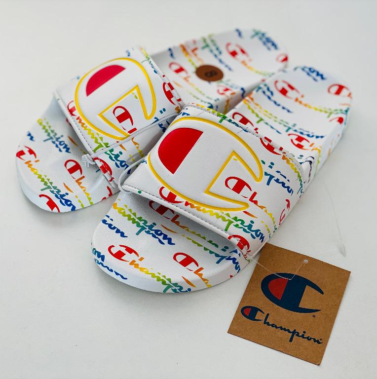 White rainbow champion slides top