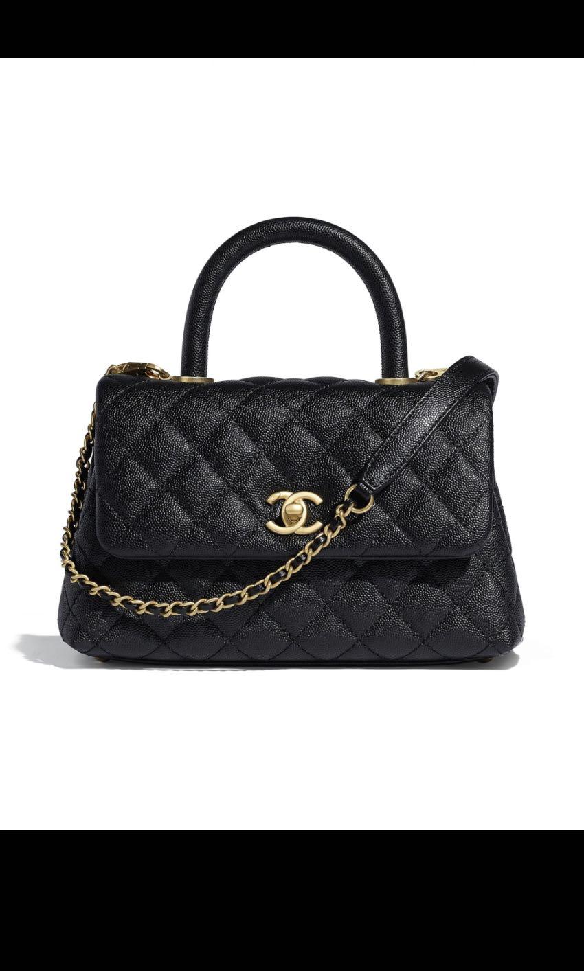 chanel black coco handle