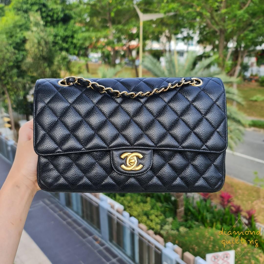 10200 Chanel classic black caviar medium double flap bag with gold hardware   Trường THPT Anhxtanh