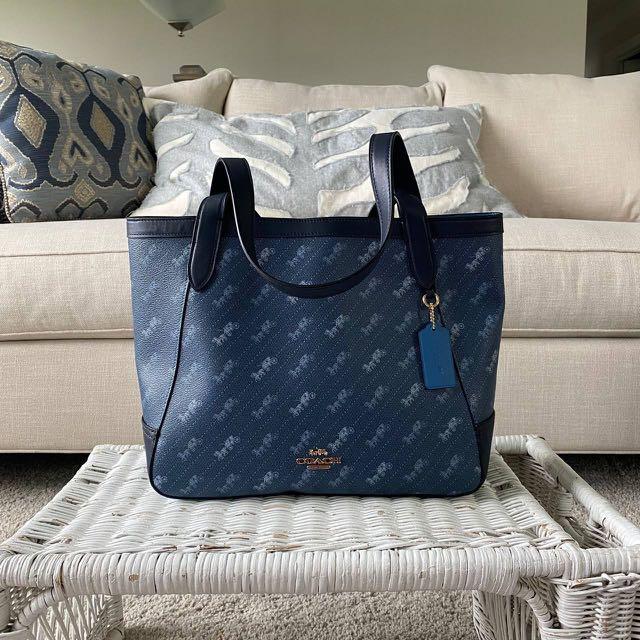 Coach denim tote with horse and carriage outlet