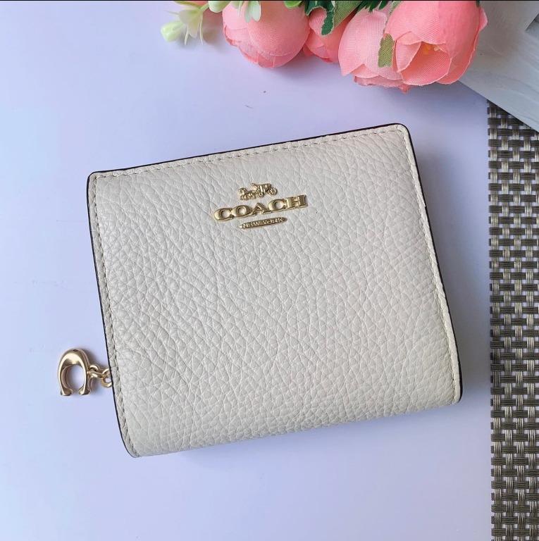 COACH Logo Classic Skinny Refined Leather Snap Closure Wallet