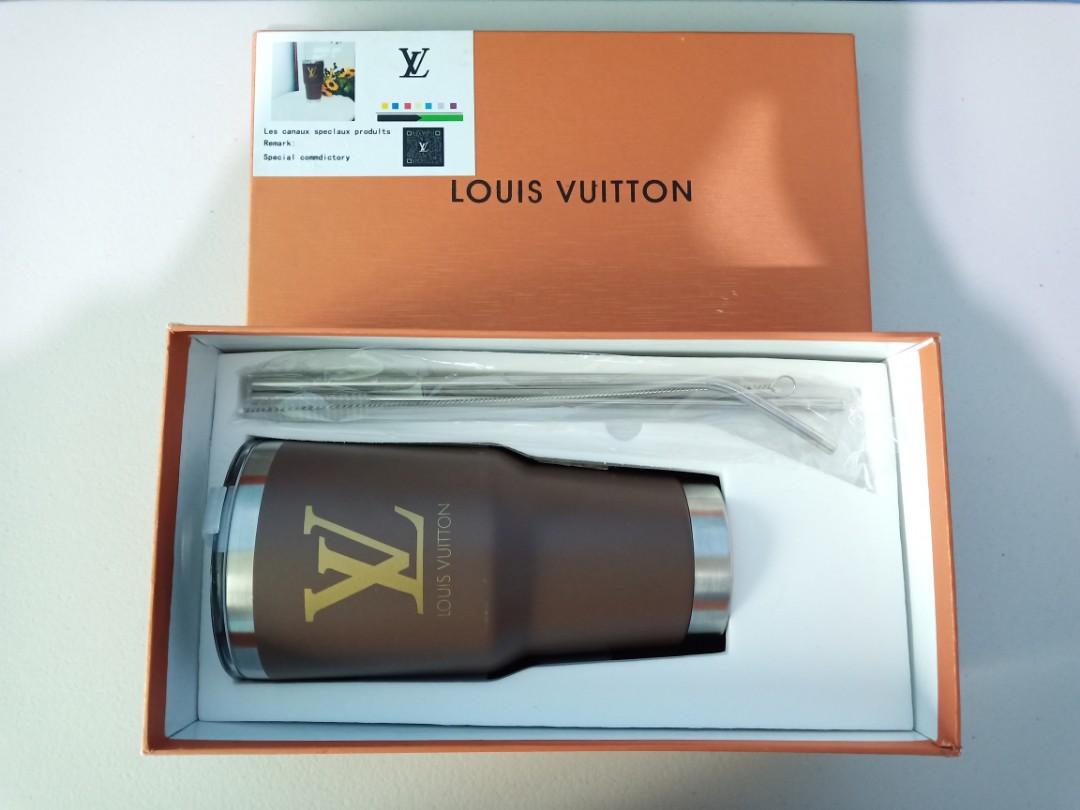 Louis Vuitton Tumbler with Metal Straws, Furniture & Home Living