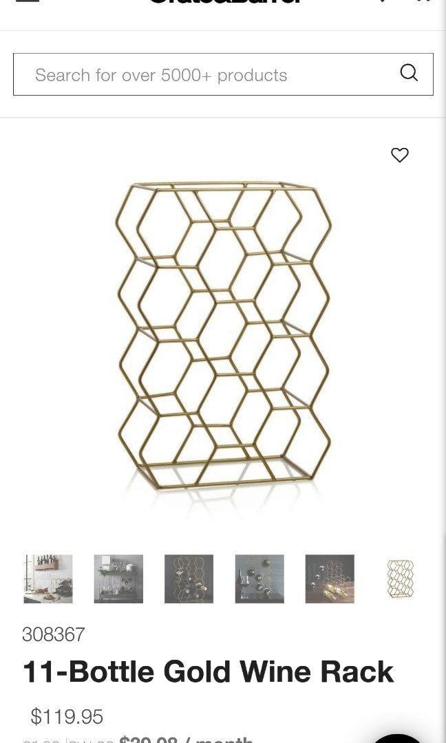 Crate barrel gold wine rack Furniture Home Living Home Decor Other Home Decor on Carousell