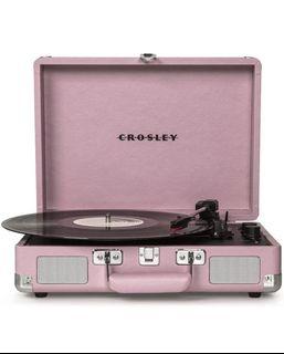 Crosley Cruiser Deluxe Turntable Bluetooth Player in Pink