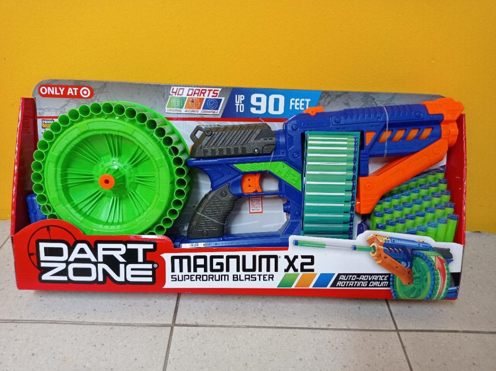 DART ZONE MAGNUM X2 SUPERDRUM DART BLASTER, Hobbies & Toys, Toys