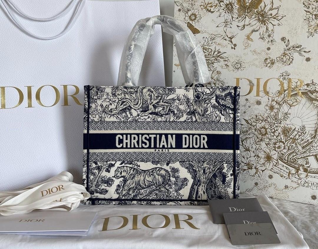 Dior book tote 2025 toile de jouy blue