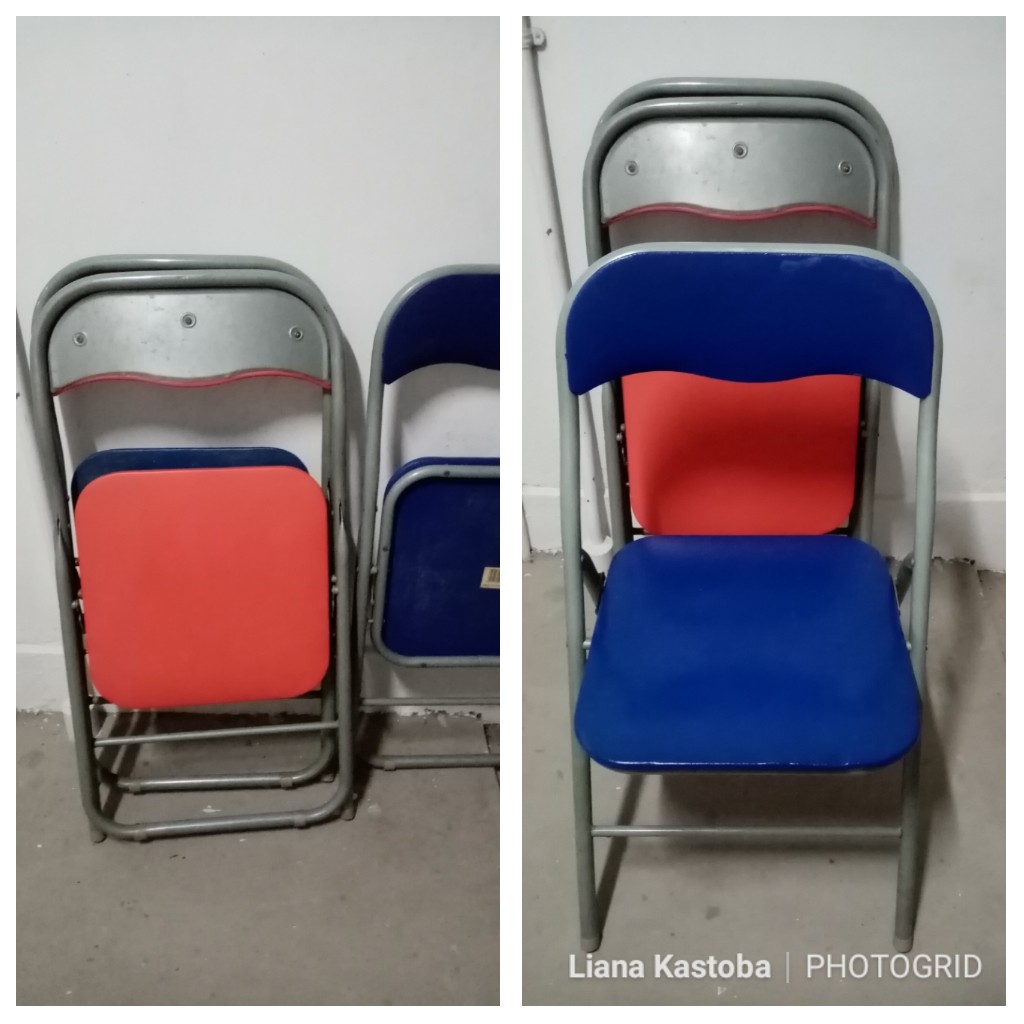 Foldable Chairs metal frame with pvc cushion seat Furniture