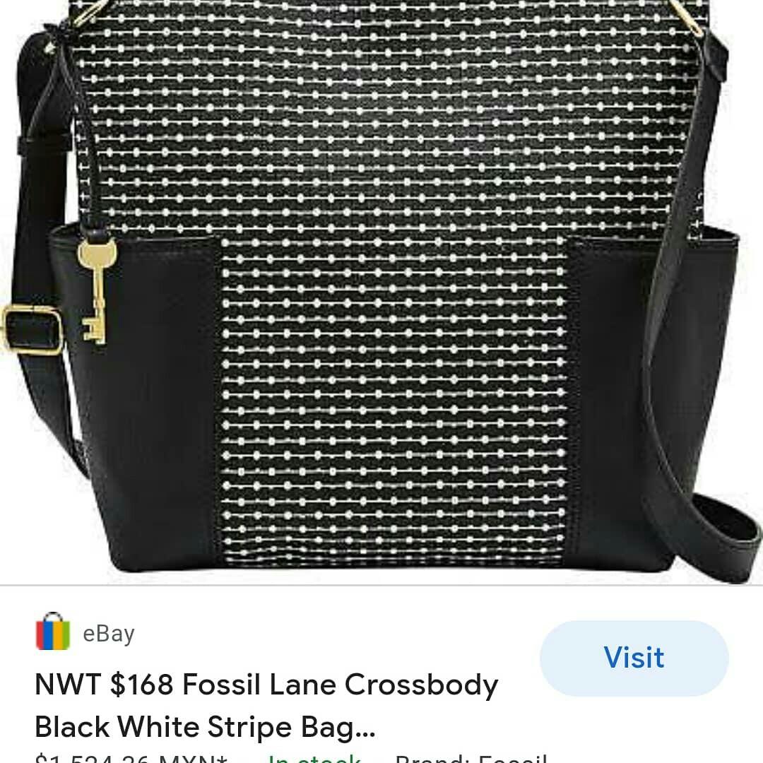 Fossil lane crossbody black stripe discount