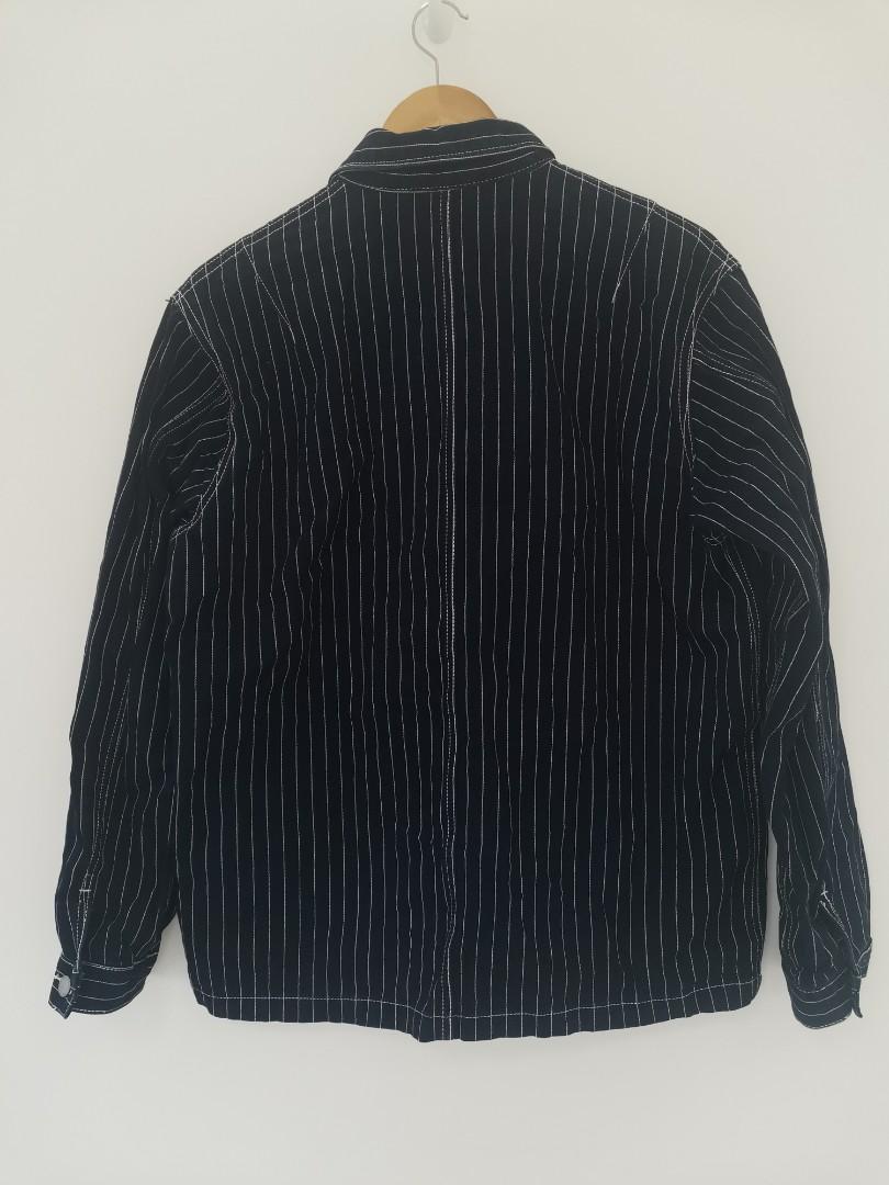 GU Pinstripe Denim Jacket (Category: Coats, Jackets and Outerwear) located in Lapu Lapu. Submitted by nervecloset (Listing ID 1141450071, Image 2). Description: GU Pinstripe Denim Jacket Medium on tag Actual measurements posted W = 22.5 inches L = 27.5 inches Very good condition 1500 + sf.