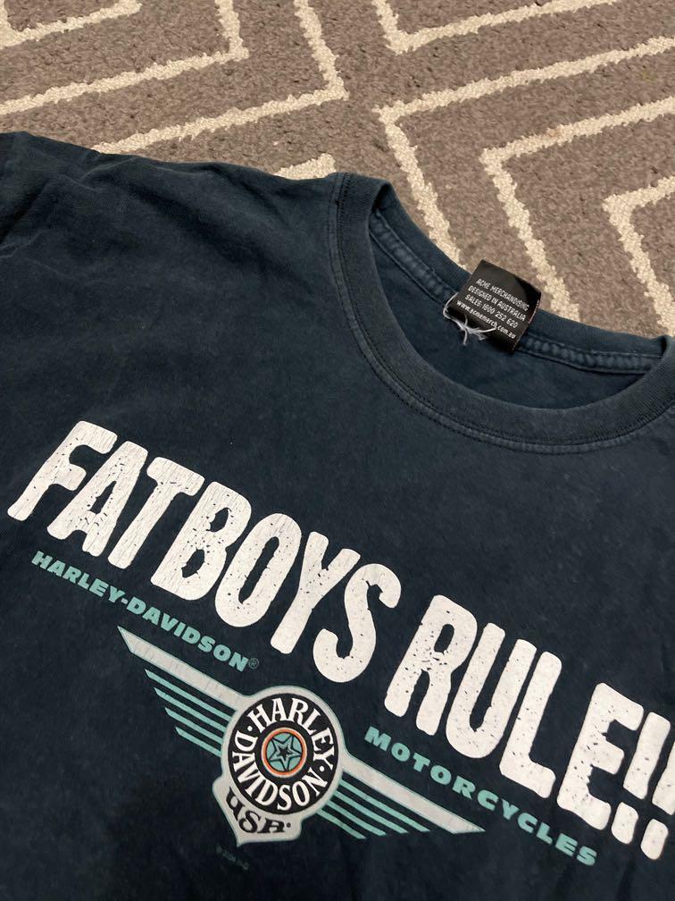 Harley Davidson Fatboy t shirt Men s Fashion Tops Sets