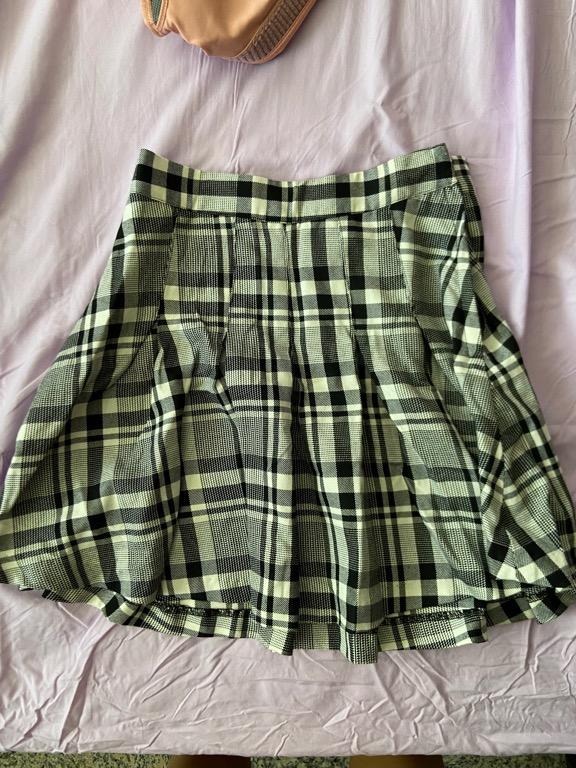 Green plaid skirt h&m shop