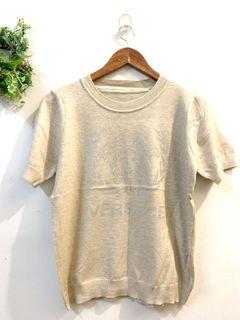 Korean knitted tops with stones beige in color