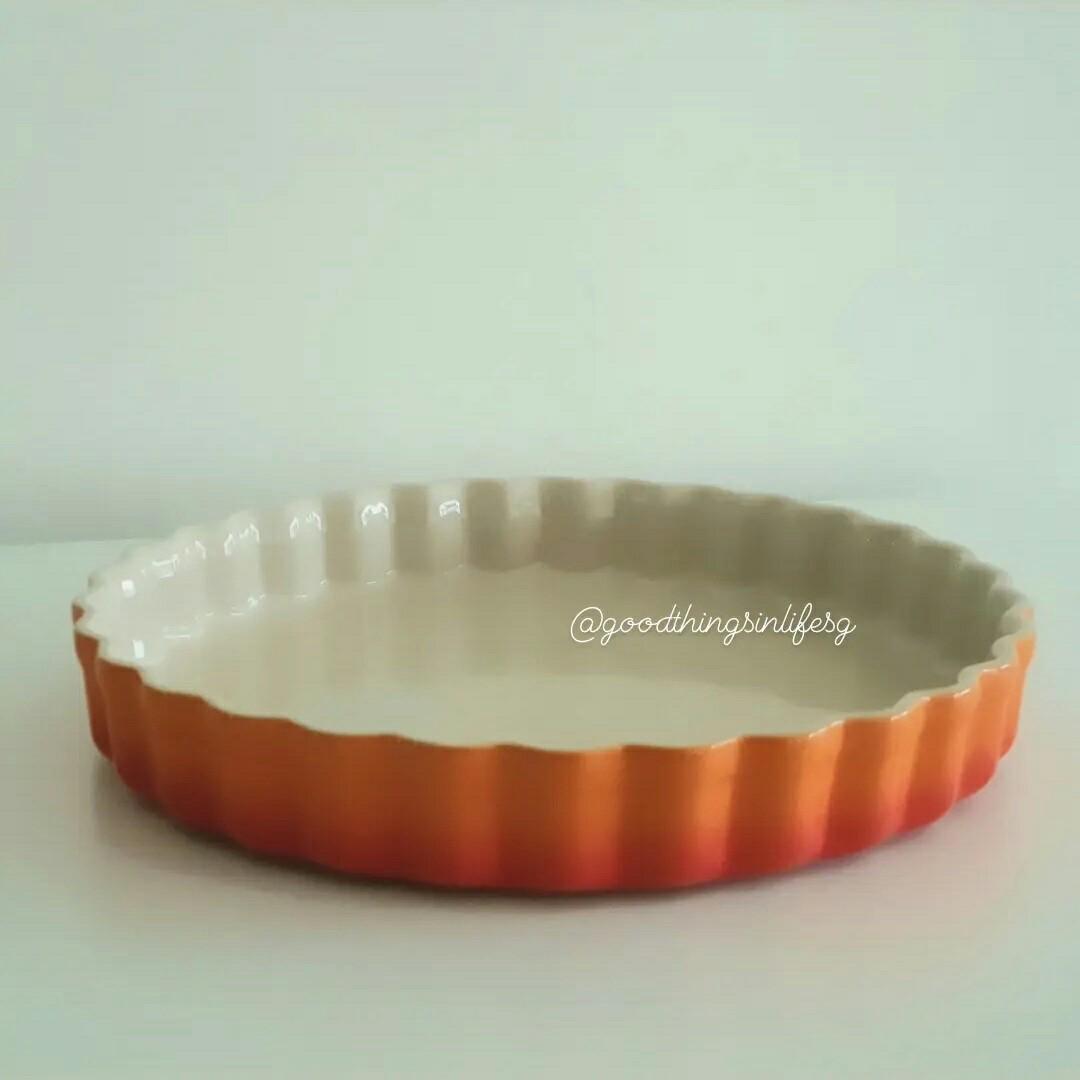 Le Creuset 24cm Fluted Flan Dish Flame+ Pie Bird Cerise Set, Furniture