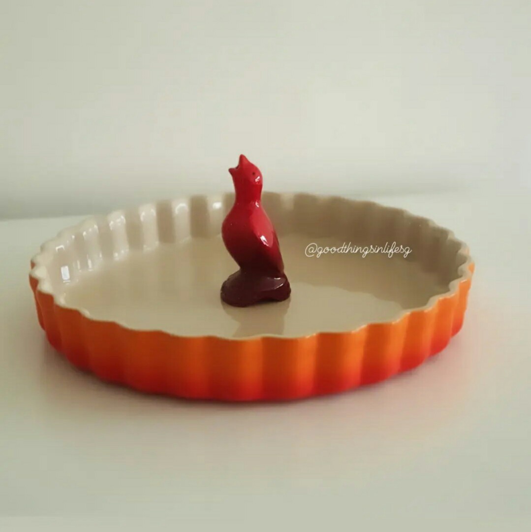 Le Creuset 24cm Fluted Flan Dish Flame+ Pie Bird Cerise Set, Furniture