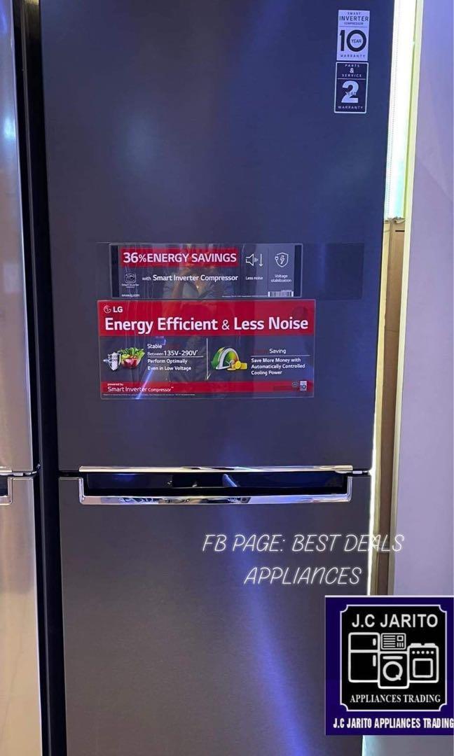 LG BOTTOM FREEZER BLACK GRB369NQRM, TV & Home Appliances, Kitchen