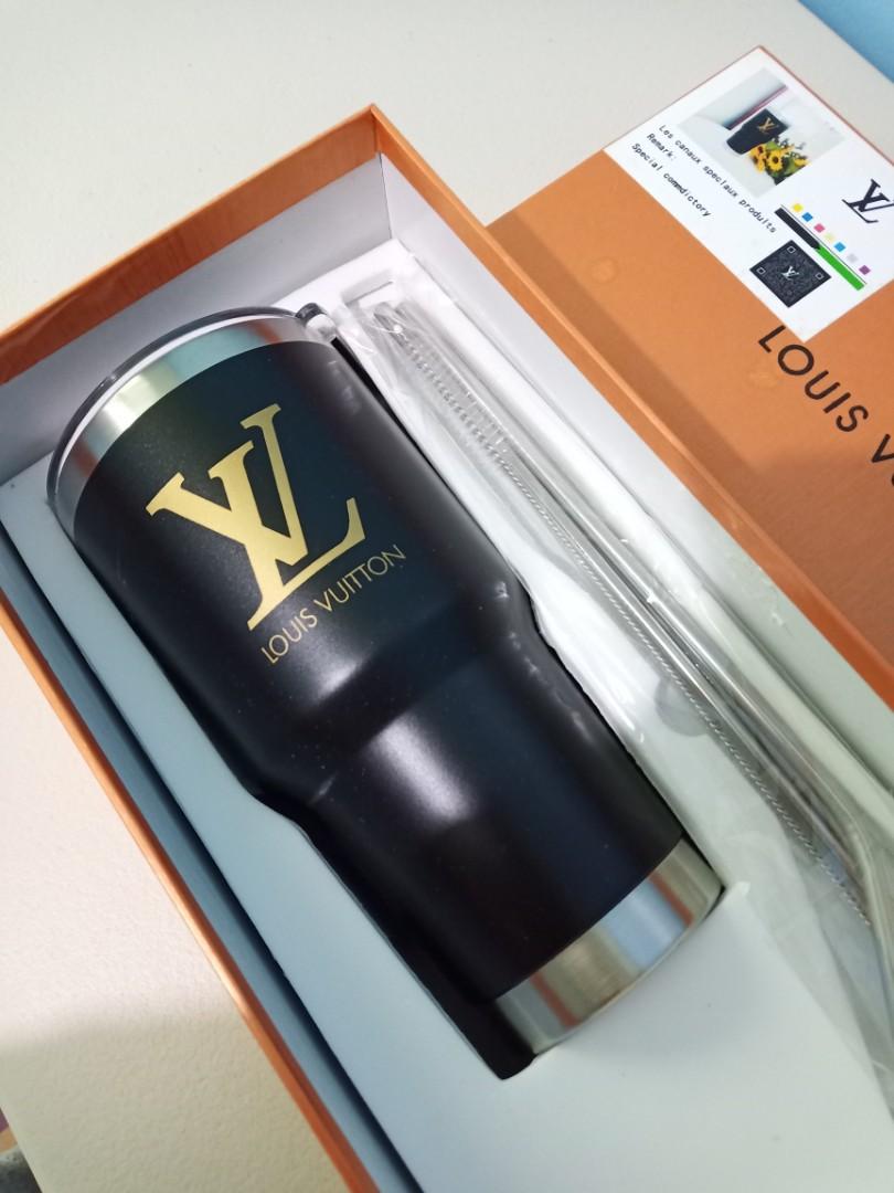 Louis Vuitton Tumbler with Metal Straws, Furniture & Home Living