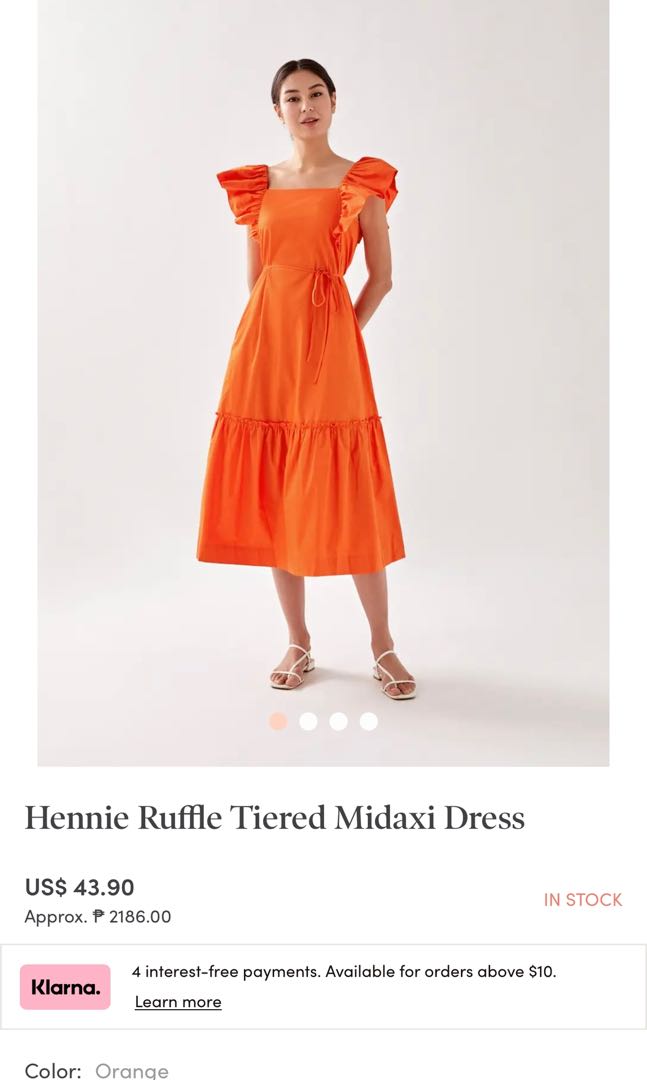 Love Bonito Hennie Ruffled Tiered Midaxi Dress, Women's Fashion