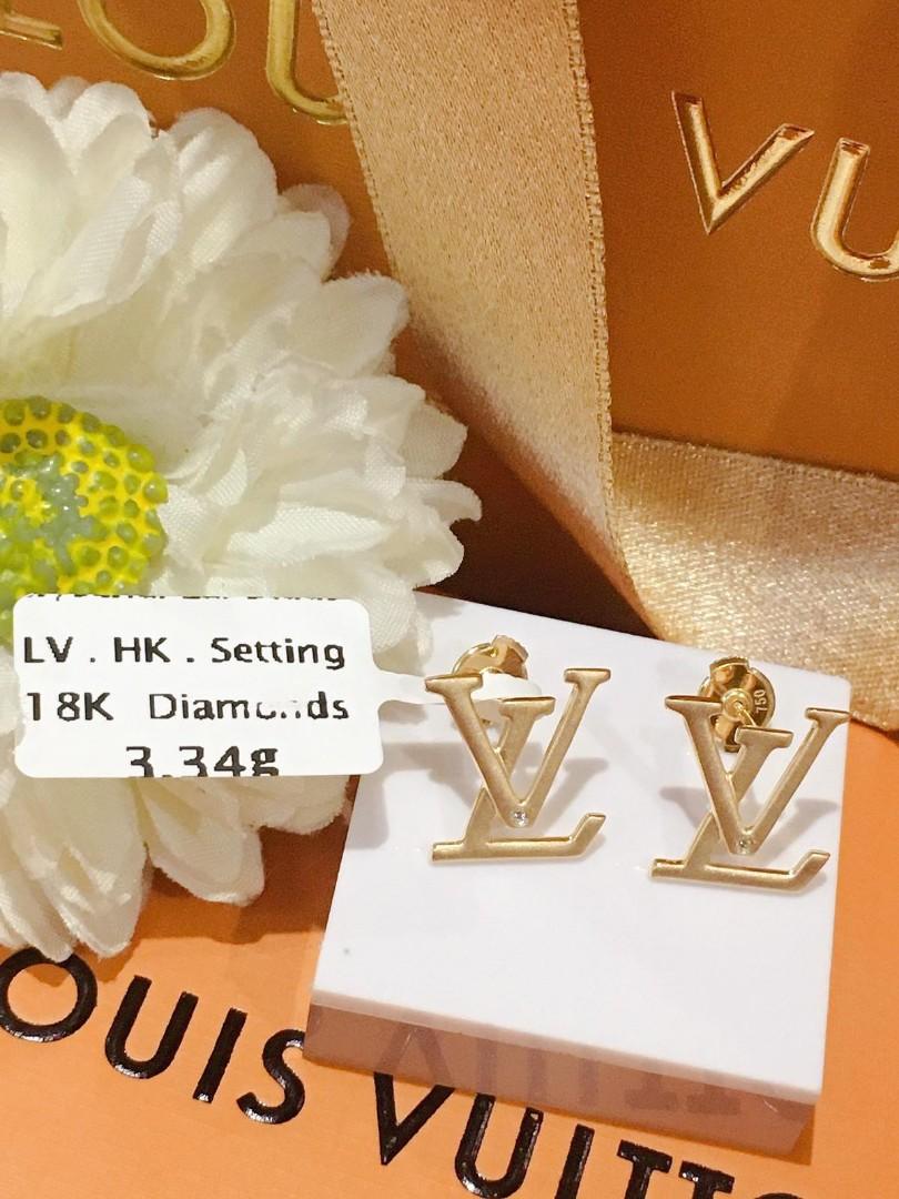 LV Diamond Stud Earrings 18k HKSetting, Women's Fashion, Jewelry &  Organizers, Earrings on Carousell